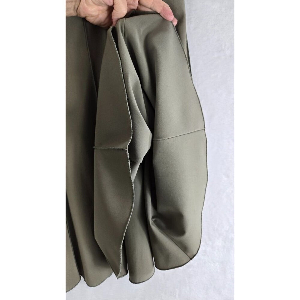 Fluted Vintage Midi Skirt Khaki Sz 10 by Maakif Classic Career Wear Office Twirl - Picture 13 of 15